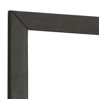 39 Inch Mirror with Rectangular Wooden Frame, Dark Gray - BM233775