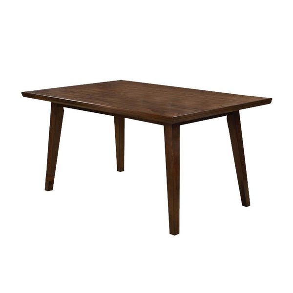 Rectangular Wooden Dining Table with Tapered Block Legs, Brown - BM233842