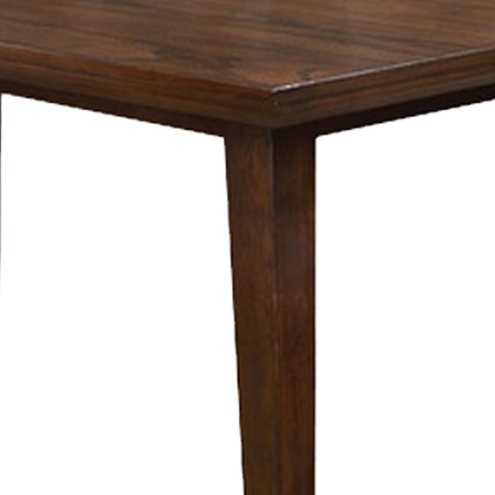 Rectangular Wooden Dining Table with Tapered Block Legs, Brown - BM233842