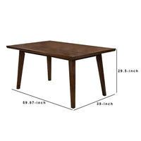 Rectangular Wooden Dining Table with Tapered Block Legs, Brown - BM233842