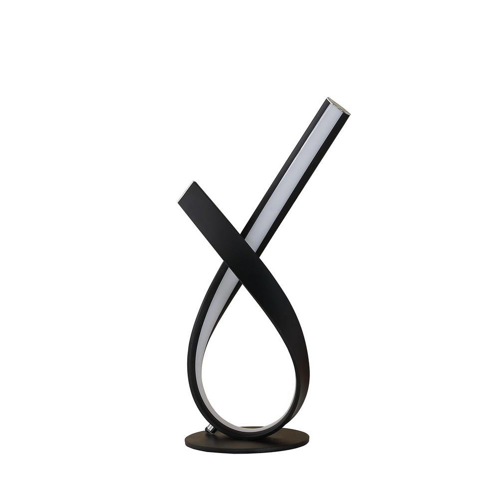 benzara Metal Upright Knotted Design Table Lamp with Round Shaped Base Black and Gray - BM233927