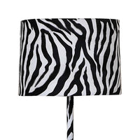 Fabric Wrapped Floor Lamp with Animal Print, White and Black - BM233931