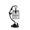 Arc Design Metal Table Lamp with Birdcage Shade, Black - BM233938