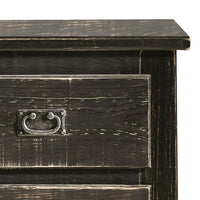 Plank Design 2 Drawer Wooden Nightstand with Bail Pulls, Black - BM235418