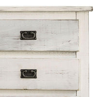 Plank Design 6 Drawer Wooden Dresser with Bail Pulls, White - BM235420