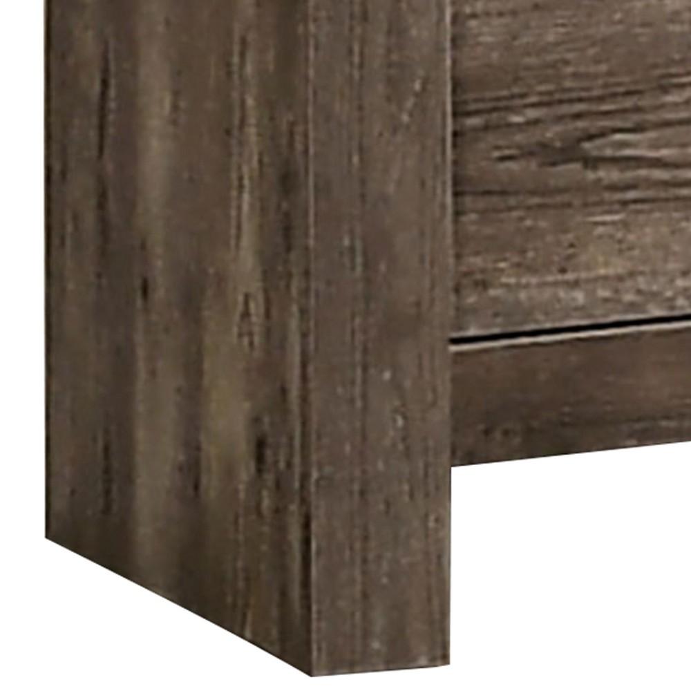 Farmhouse Style 2 Drawer Wooden Nightstand with Panel Base, Natural Brown - BM235448