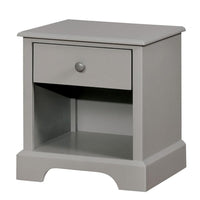 1 Drawer Transitional Wooden Nightstand with Open Compartment, Gray - BM235454