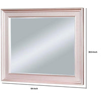 64 Inch Contemporary Style Wooden Frame Mirror, Rose Pink - BM235460