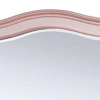 46 Inch Contemporary Style Wooden Frame Mirror, Rose Pink - BM235461