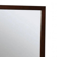 32 Inch Transitional Style Wooden Frame Mirror, Cherry - BM235474