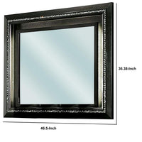 46 Inch Contemporary Style Wooden Mirror, Metallic Gray - BM235480