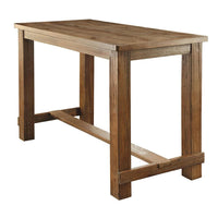 Wooden Top Bar Height Table with Thick Block Legs, Brown - BM235498