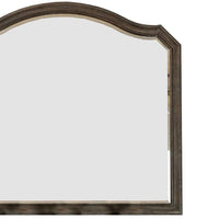 43.5 Inches Scalloped Mirror with Molded Details, Brown - BM235524