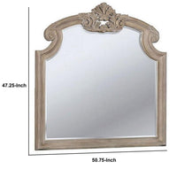 47.25 Inches Crown Top Molded Mirror, Natural Brown - BM235530