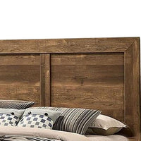 Rustic Style Wooden Queen Bed with Grain Details, Brown - BM235535