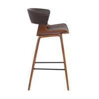 27 Inches Saddle Seat Leatherette Counter Stool, Brown - BM236363