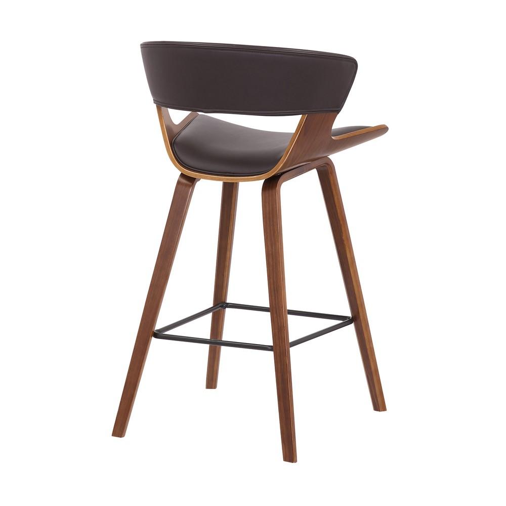 27 Inches Saddle Seat Leatherette Counter Stool, Brown - BM236363