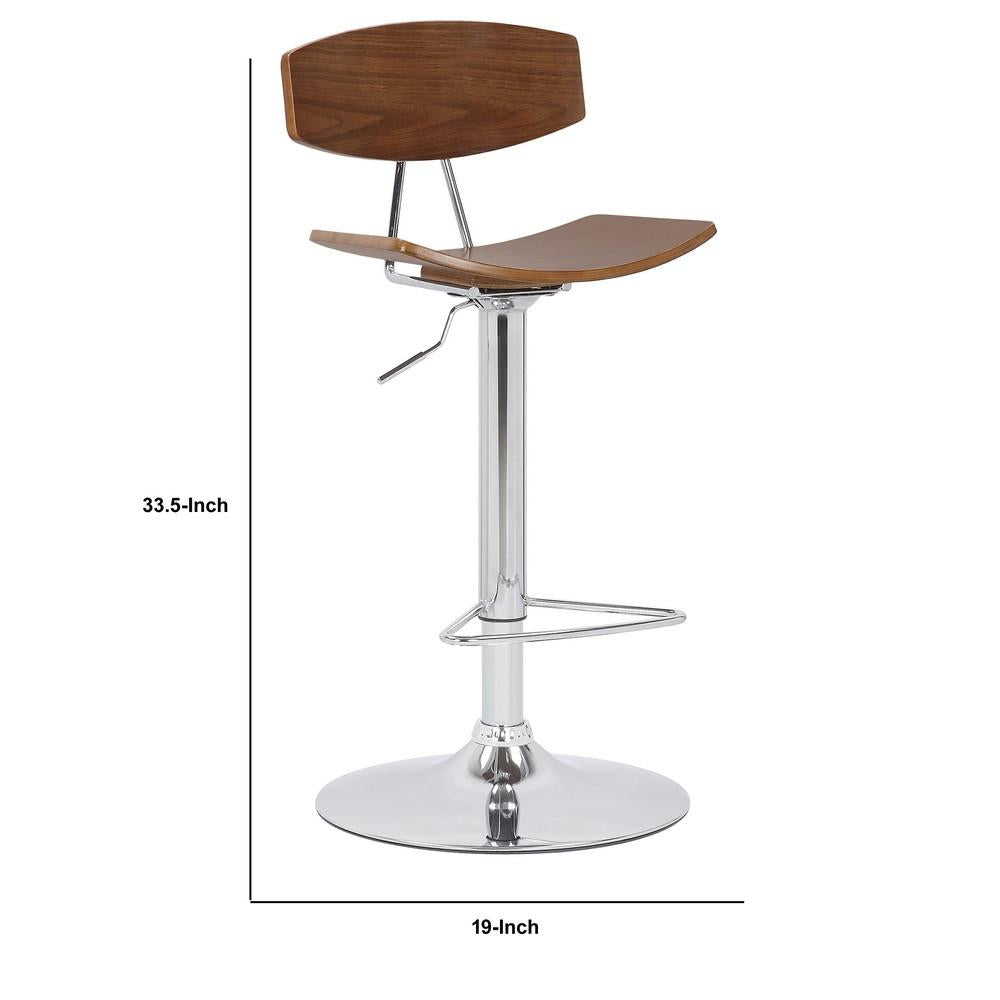 Saddle Seat Metal Barstool with Adjustable Height, Brown - BM236368