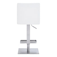 Leatherette Swivel Barstool with Adjustable Height, White - BM236653