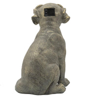 15 Inches Resin Sitting Dog Accent Decor with Solar, Antique Gold - BM238229