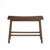 Saddle Design Wooden Bench with Grain Details, Brown - BM239726