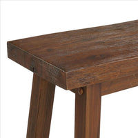 Saddle Design Wooden Bench with Grain Details, Brown - BM239726