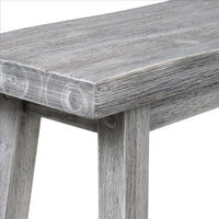 Saddle Design Wooden Bench with Grain Details, Gray - BM239731