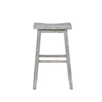 Saddle Design Wooden Barstool with Grain Details, Gray - BM239734