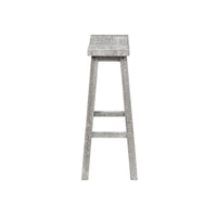 Saddle Design Wooden Barstool with Grain Details, Gray - BM239734