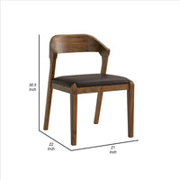 Curved Panel Back Dining Chair with Leatherette Seat, Brown - BM239748