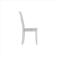 Wooden Dining Chair with X Shaped Back, Set of 2, White - BM239757