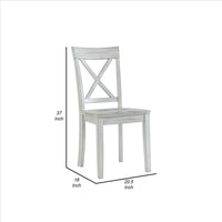 Wooden Dining Chair with X Shaped Back, Set of 2, White - BM239757