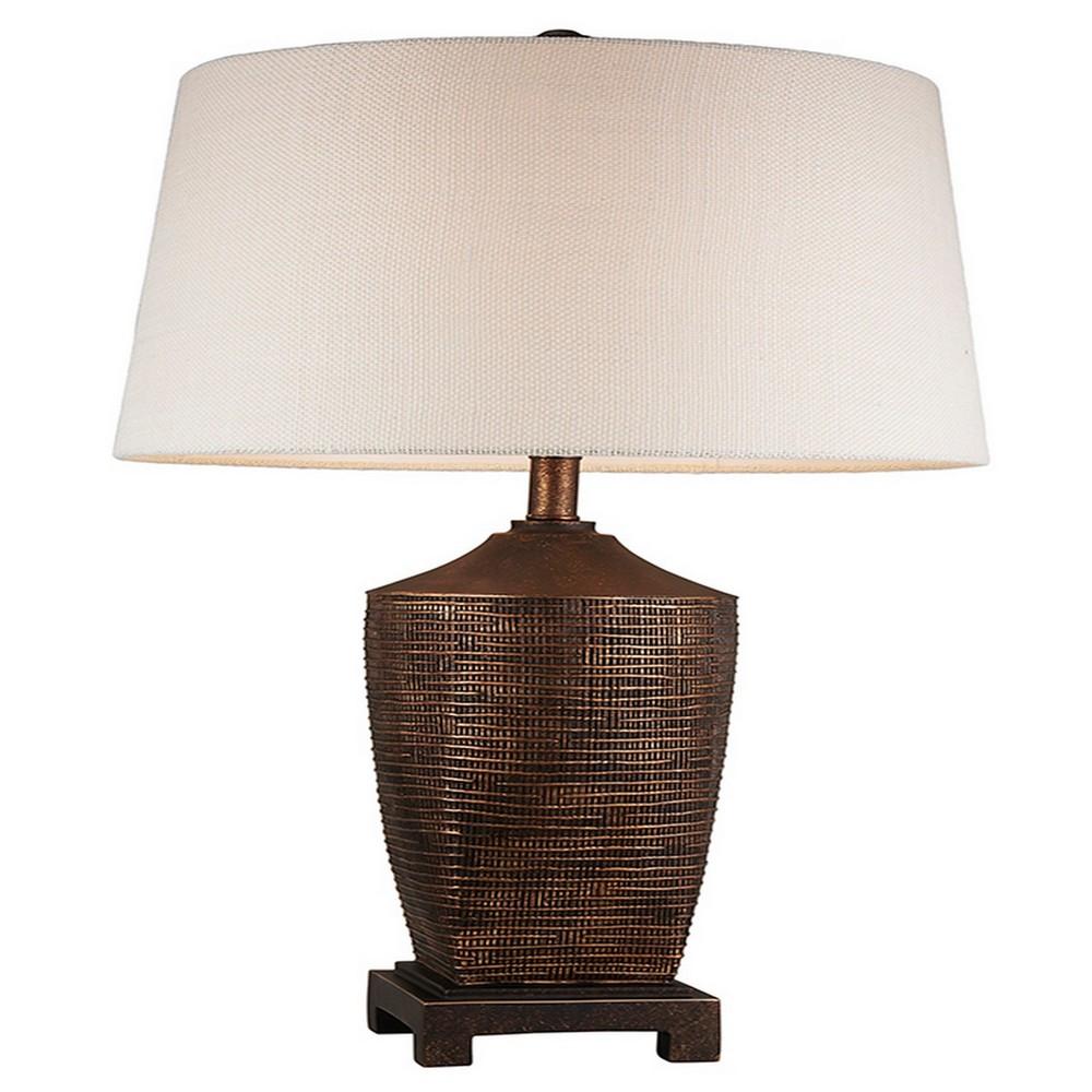 Table Lamp with Polyresin Urn Shape Base, Bronze - BM240304