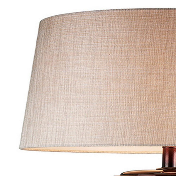 Table Lamp with Colorblock Pedestal Base, Brown - BM240305