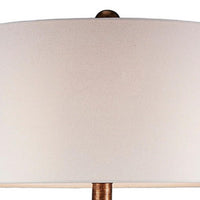 Table Lamp with Curved Paneled Polyresin Base, Bronze - BM240306