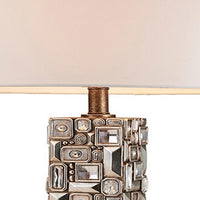 Table Lamp with Abstract Mirror Block Base, Bronze - BM240307