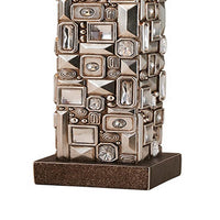 Table Lamp with Abstract Mirror Block Base, Bronze - BM240307