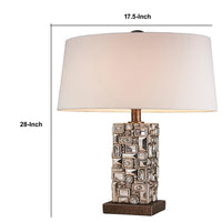 Table Lamp with Abstract Mirror Block Base, Bronze - BM240307