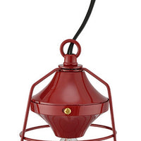 Lantern Table Lamp with Open Metal Frame, Red - BM240308