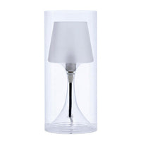 Hurricane Table Lamp with Frosted Glass Shade, Clear - BM240313