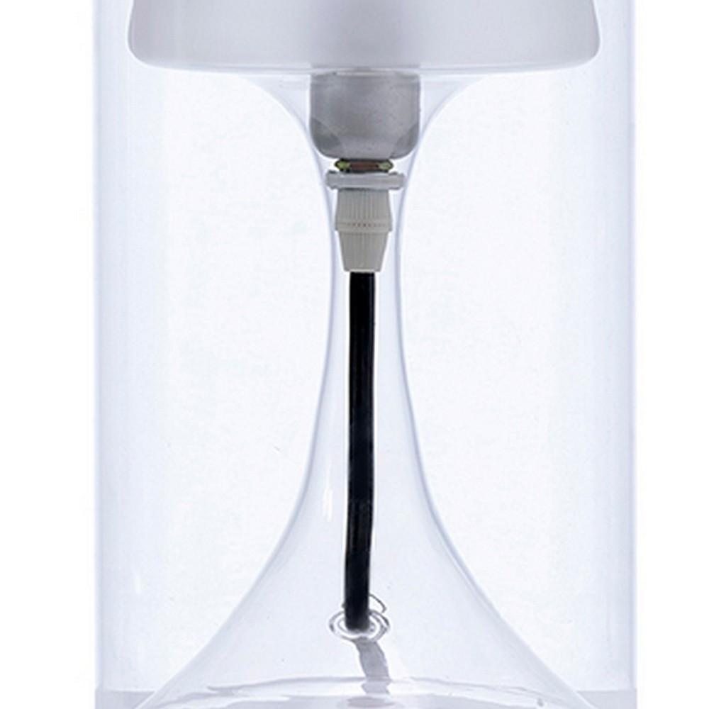 Hurricane Table Lamp with Frosted Glass Shade, Clear - BM240313