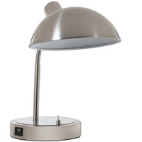 Desk Lamp with Adjustable Head and USB Port, Brushed Nickel - BM240324