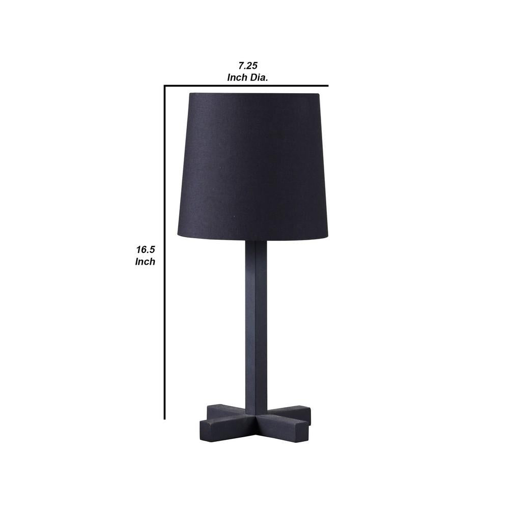 Table Lamp with Metal Cross Legged Base, Black - BM240330
