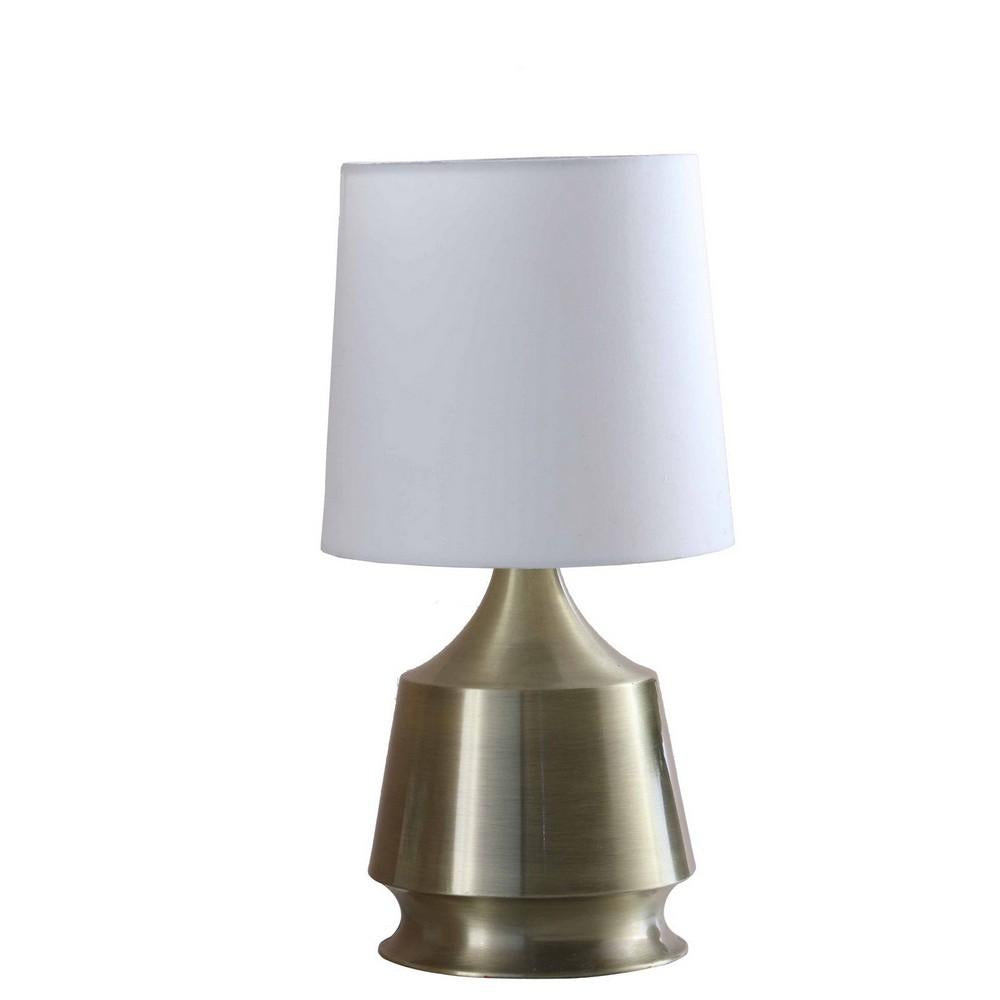 Table Lamp with Metal Bottle Shape Base, Antique Brass - BM240331