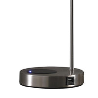 Table Lamp with Wireless Charging and USB Port, Silver - BM240339