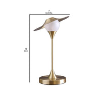 Table Lamp with Metal Base and Glass Globe Shade, Gold - BM240341