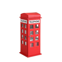 Telephone Booth Jewelry Box with 2 Drawers, Red - BM240350