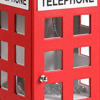 Telephone Booth Jewelry Box with 2 Drawers, Red - BM240350