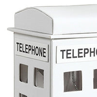 Telephone Booth Jewelry Box with 2 Drawers, White - BM240351