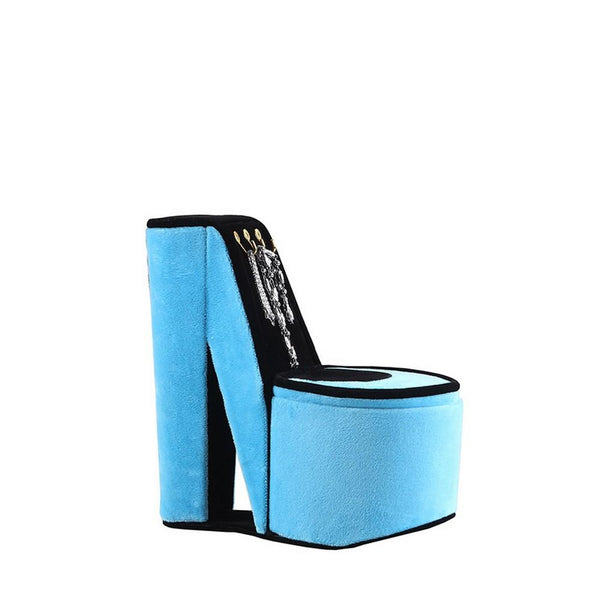 High Heel Shoe Jewelry Box with 3 Hooks and Storage, Turquoise - BM240358